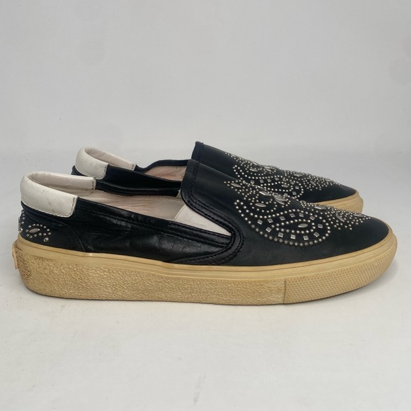 Saint Laurent Bandana Studded Leather Skate Shoes Noir size 36.5 - Picture 2 of 10
